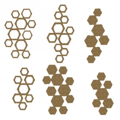 Creative Embellishments - Chipboard «Distressed Hexagon pieces»